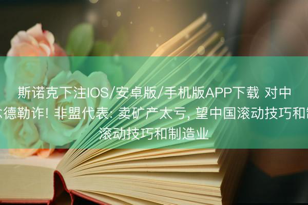 斯诺克下注IOS/安卓版/手机版APP下载 对中国说念德勒诈! 非盟代表: 卖矿产太亏， 望中国滚动技巧和制造业